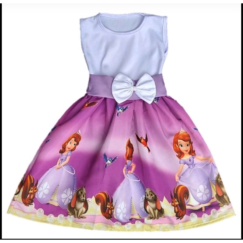 Vestido Temático Princesinha Sofia / Fantasia da Sofia / Vestido Princesa Sofia