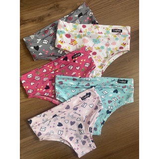 Calcinha Infantil Menina Conforto Estampada Inspirações Lindas Afrodite Lingerie Nf