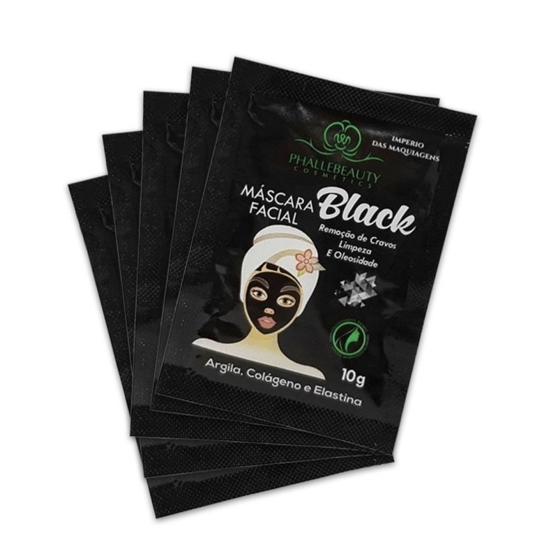 Máscara Facial Black Sachê 10g PhálleBeauty PH019 Máscara Facial Black Sachê 10g PhálleBeauty PH019