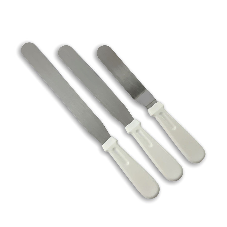 Kit 3 Espátula De Confeiteiro Inox Reta E Curva Confeitar Bolo | Shopee ...