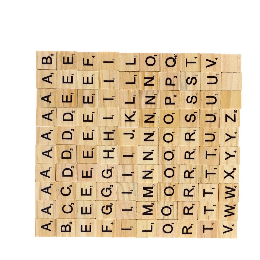 Refaxi Gjf 100x Wooden Alphabet Scrabble Tiles Black Letters Numbers For Crafts Spelling Shopee Brasil