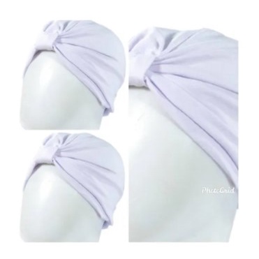 Kit 3 Turbantes Brancos, Ideal Para Quimioterapia, Promoção