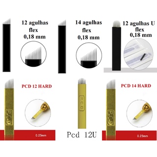 Lamina para tebori - hard ou flex U 12 agulhas