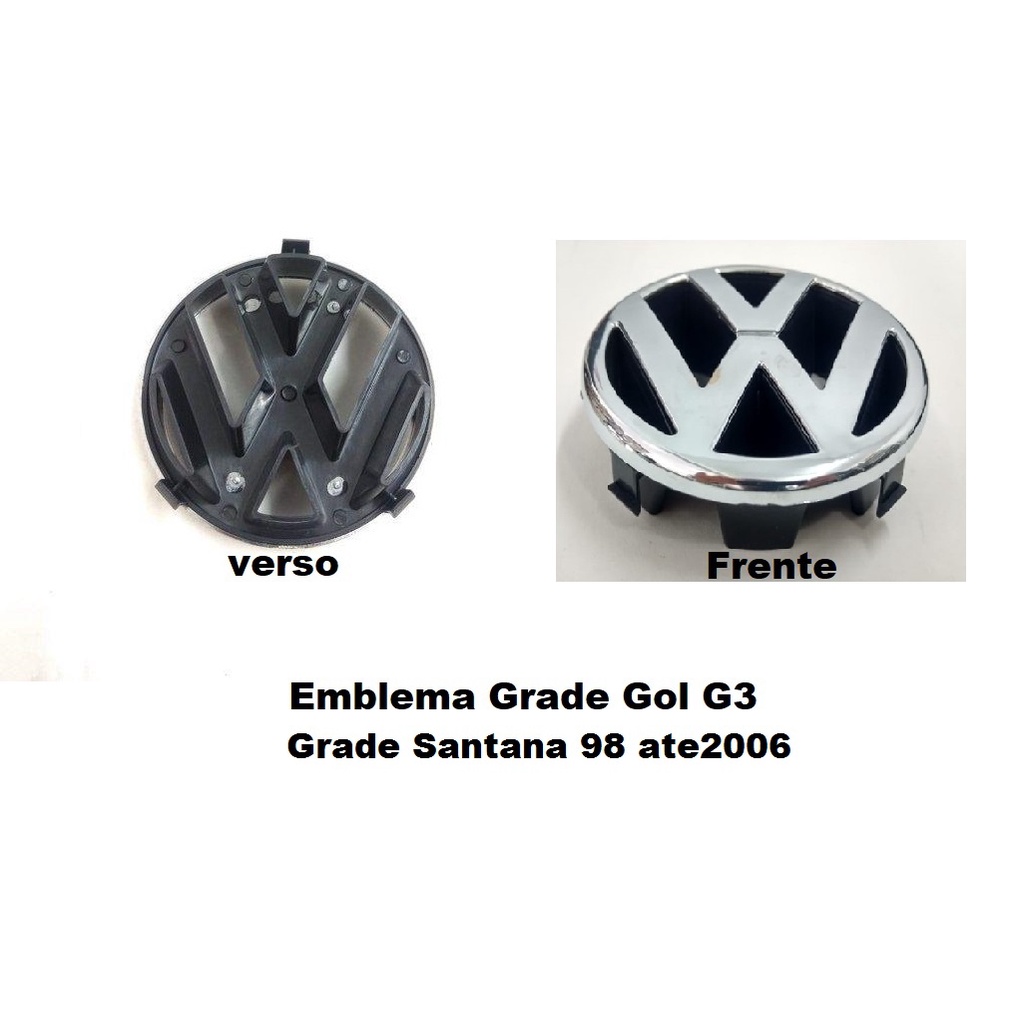 Emblema Logo Grade Santana 1998 1999 2000 2001 2002 2003 2004 2005 2006 Cromado G141 em Oferta na Shopee