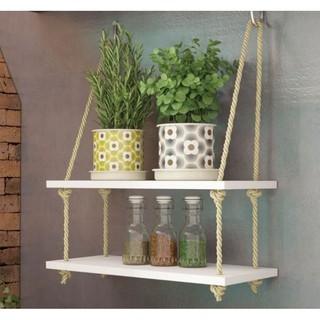 Prateleiras Madeira Corda Sisal Rustica Suspensa Estante Decorativa 30cm Plantas Quarto Cozinha Banheiro