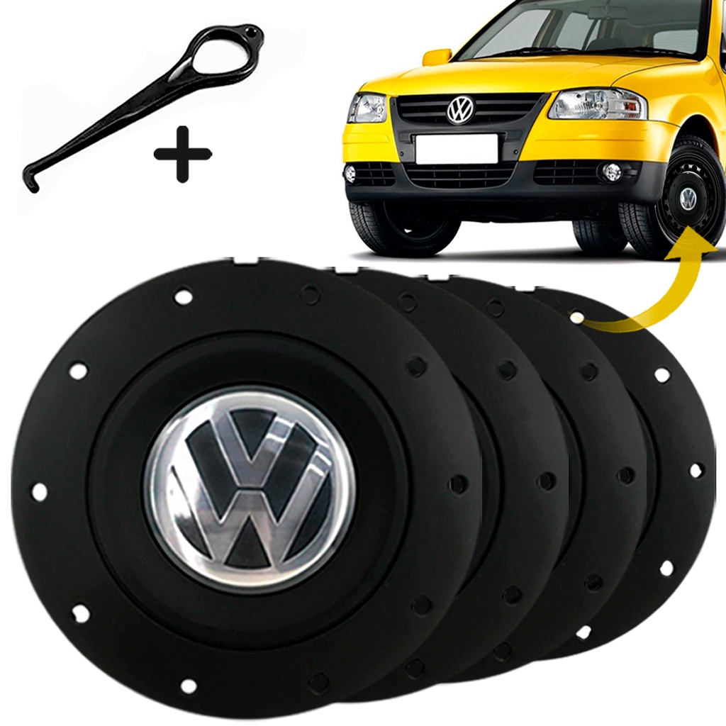 Kit Jogo Calota Centro Roda Vw Gol Amarok Aro 13 14 15