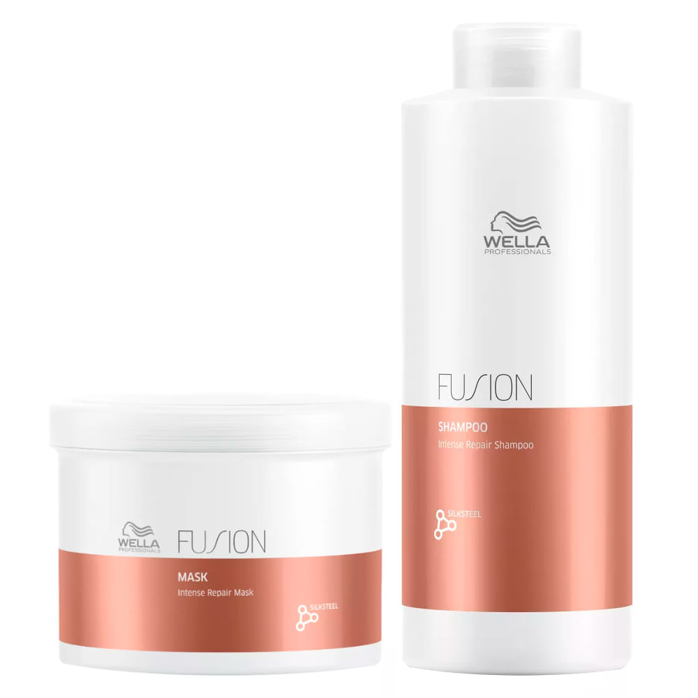 Kit Fusion Shampoo 1L e Máscara 500ml - Wella Professionals em Oferta na Shopee