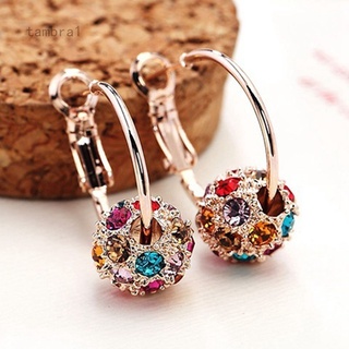 Tambra1 Necessaries Nova Jóias Sorte Contas De Cristal Austríaco Senhoras Brincos De Cristal Bolas Coloridas Brincos Exóticas De Diamantes