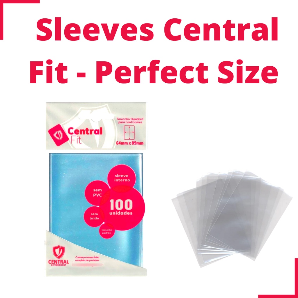 Central Perfect Fit 100 Sleeves Shields Pokemon Magic Cartas Protetores de carta p/ Double Sleeve