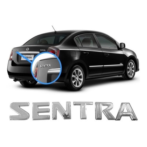 Emblema Letreiro Sentra  Nissan - Cromado