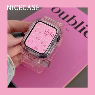 Esporte Banda Clara + Case Para Apple Relógio 7 6 SE 5 4 3 2 1 Cinta De silicone Transparente iwatch 40mm 44mm 42MM 41MM 45MM