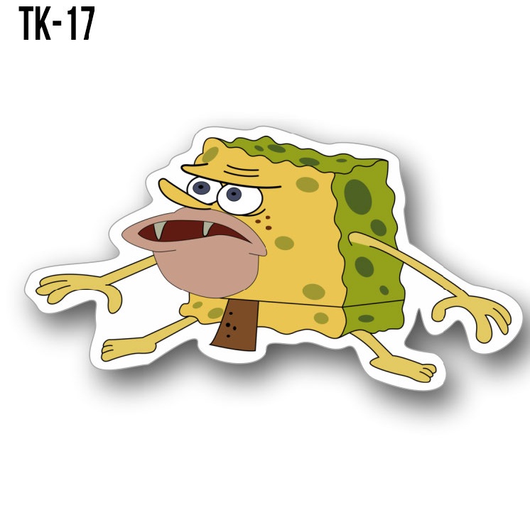 Adesivo Bob Esponja Bob Ugabuga Homem Das Cavernas Sticker 10x10cm