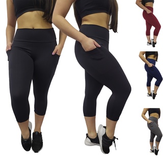 Calça Capri Corsário Academia Com Bolso Lateral