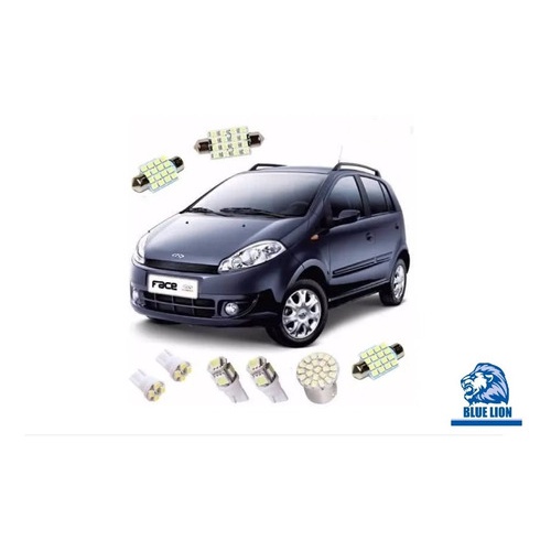 Kit Lâmpada Led Completo Chery Face Farolete Ré Placa Teto