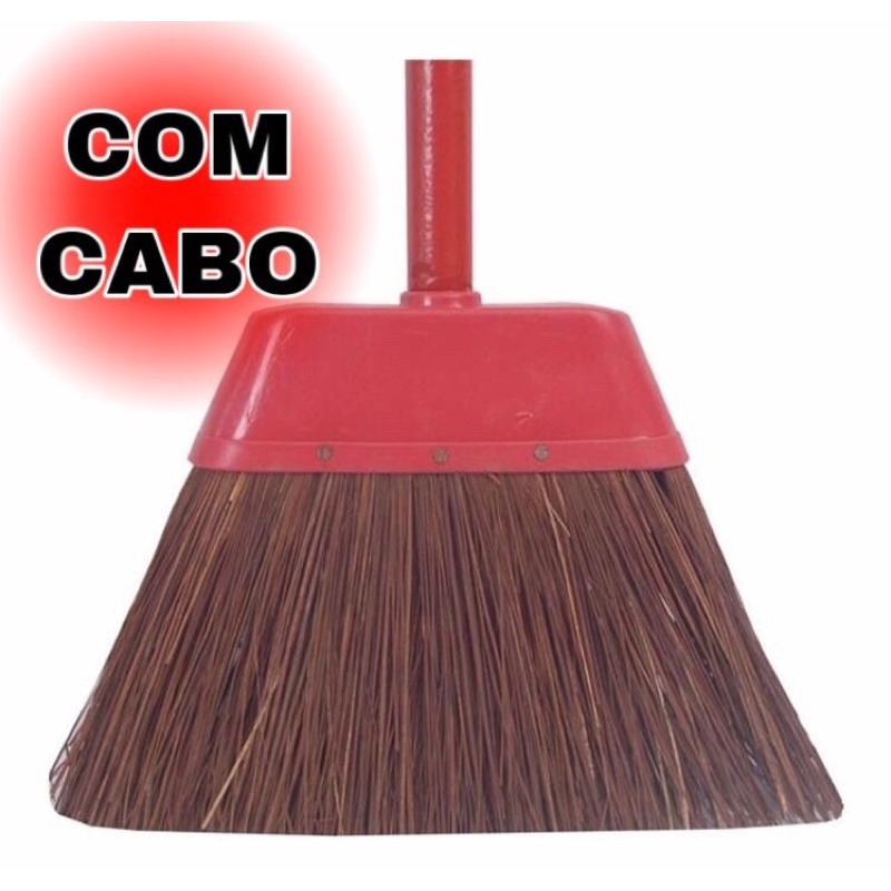 vassoura piaçava com cabo em Oferta na Shopee