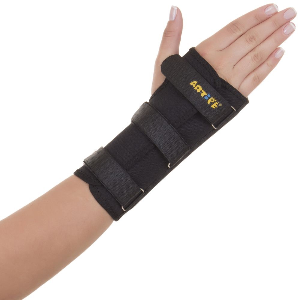 Ortese Munhequeira Com Tala Para Punho Em Tecido Preto em Oferta na Shopee