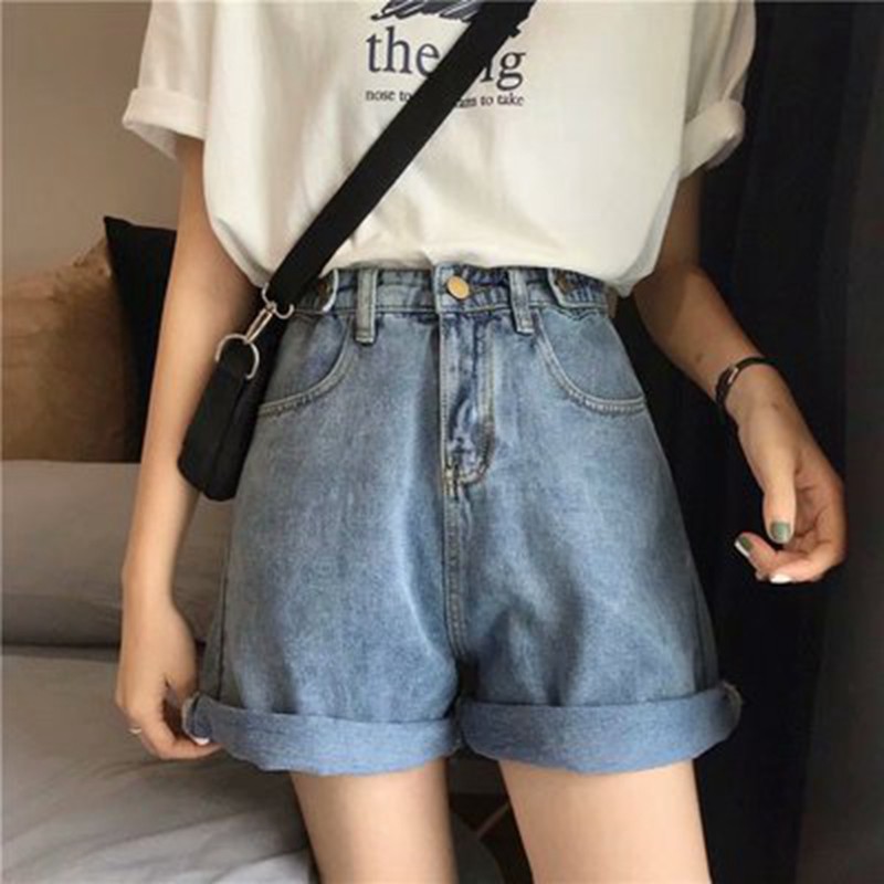 short jeans cintura alta folgado