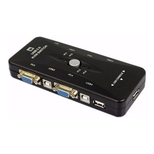 Switch Vga Chaveador 4x1 Kvm Usb Para Mouse Teclado Leitor