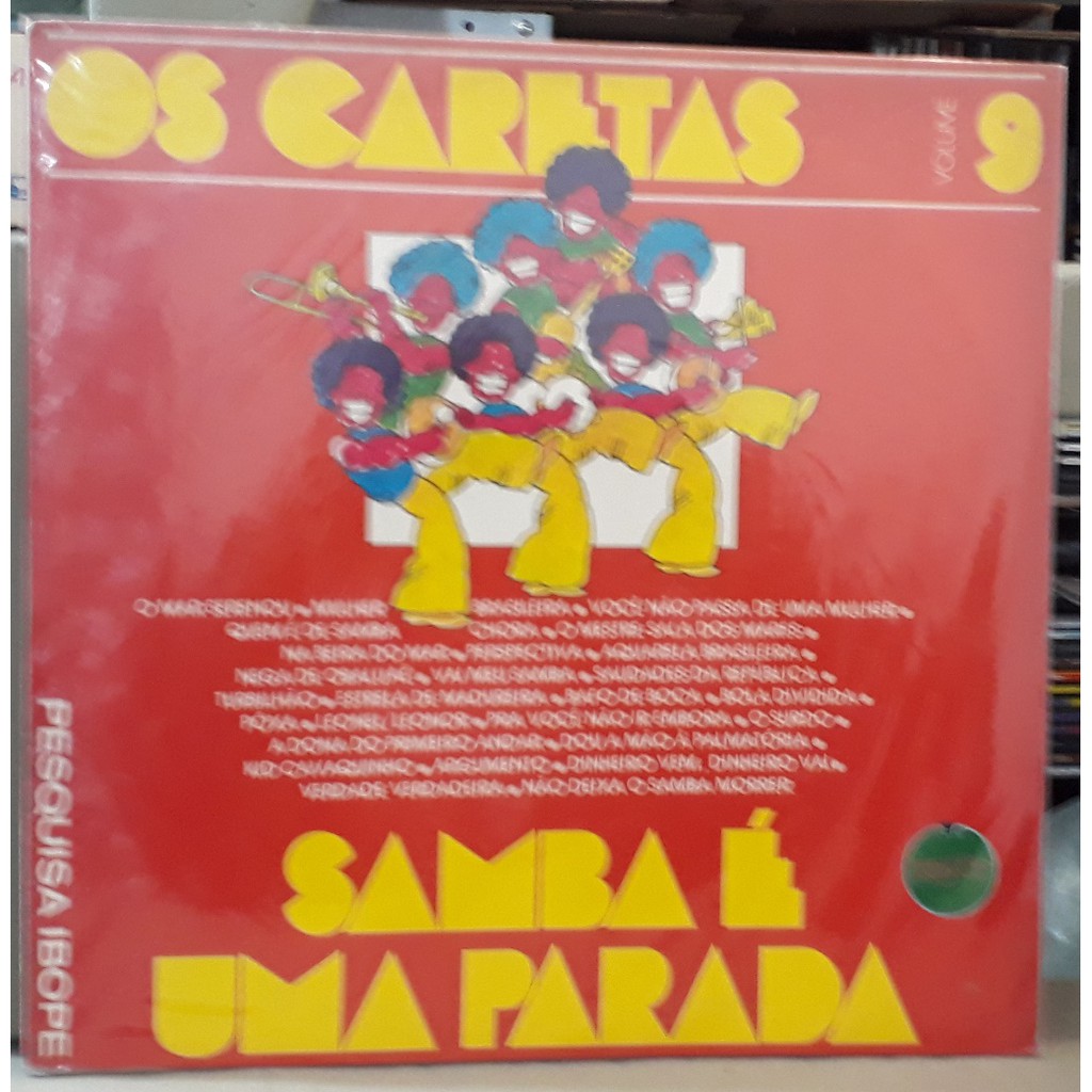 LP Disco de Vinil Os Caretas Vol. 9 - O Samba É Uma Parada - Raro LP Excelente ( NM ) Capa Excelente Ler Descrição