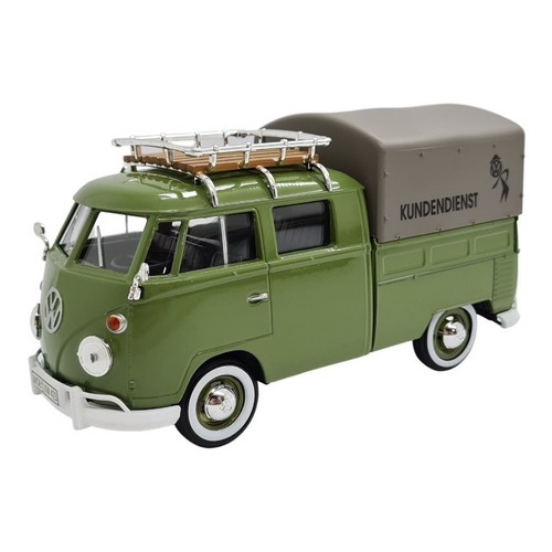 Miniatura Volkswagen Kombi Type 2 Pickup Verde Metal 1:24