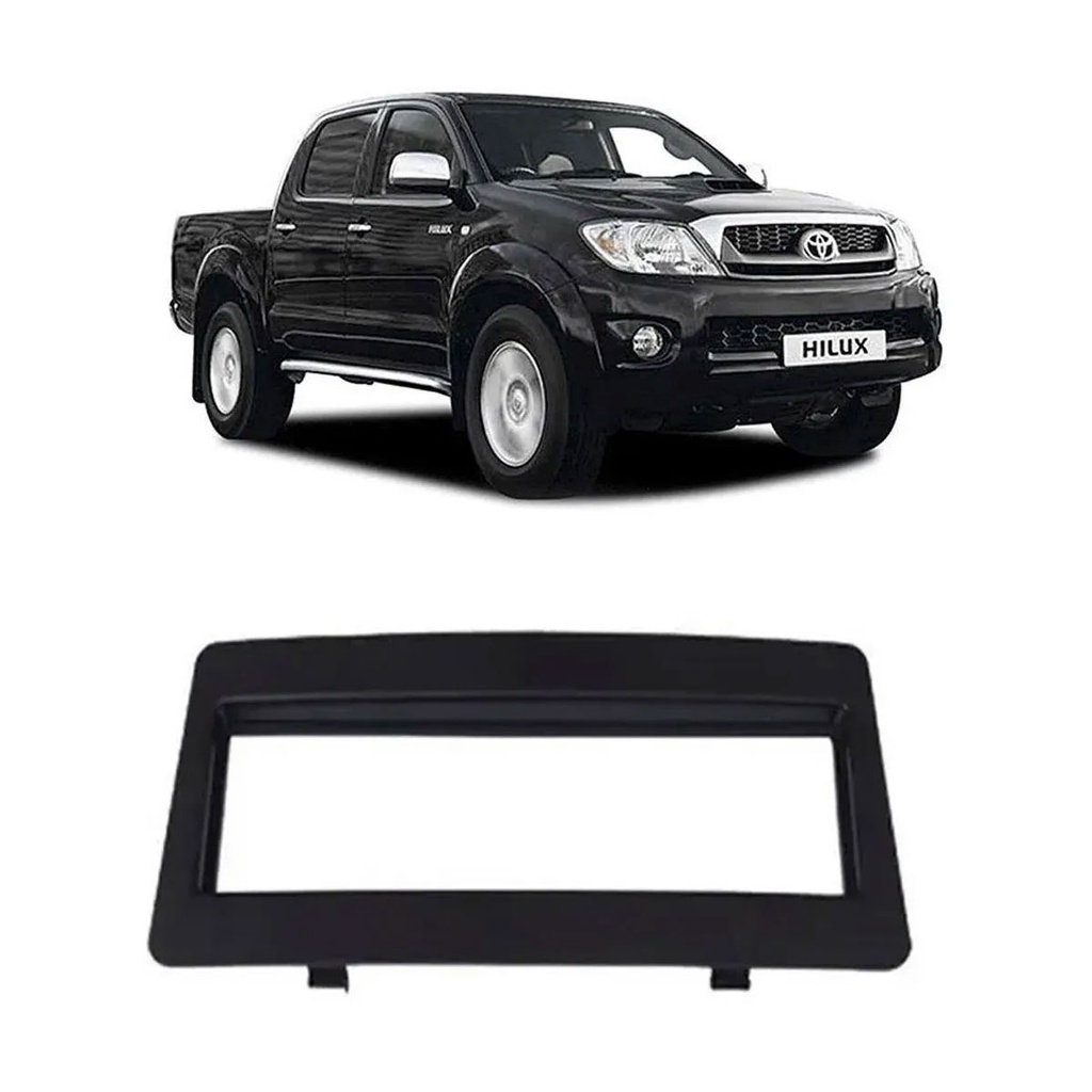 Moldura Painel Contra Frente Radio Toca Cd 1 Din Toyota Hillux / SW4 2005-2015 - Preto