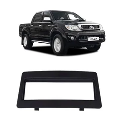 Moldura Painel Contra Frente Radio Toca Cd 1 Din Toyota Hillux / SW4 2005-2015 - Preto