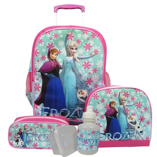 Kit Mochila Frozen Escolar Infantil Tam G Rodinhas