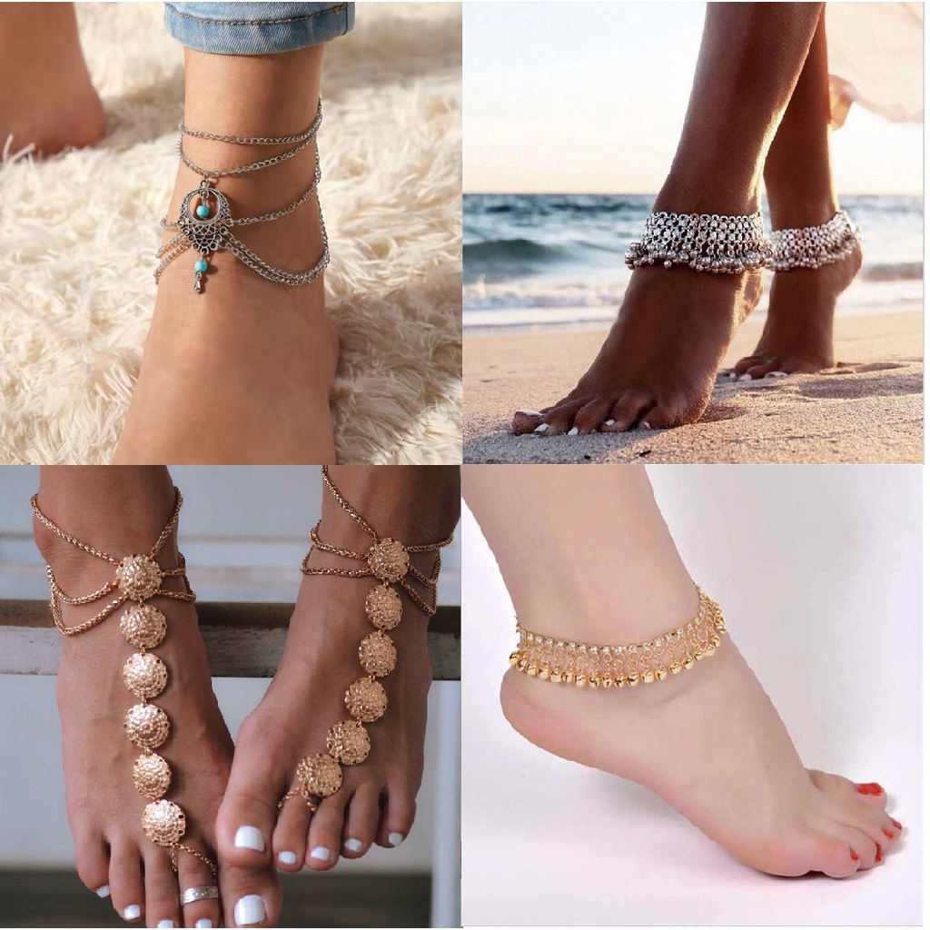 Bohemian ethnic retro Turquesa Tornozeleira Borla Europeus E Americanos Geométrica Oco Exagerada seaside beach Das Mulheres Personalizadas em Oferta na Shopee