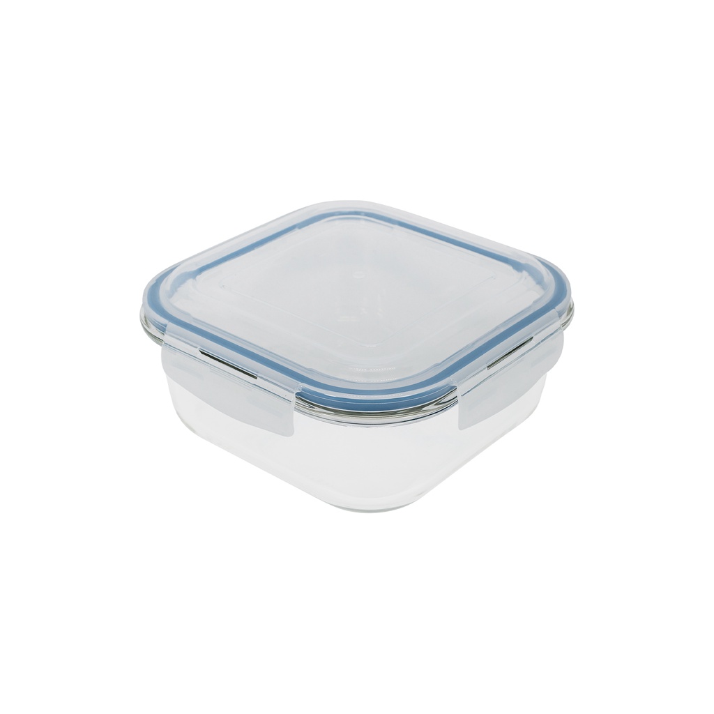 Pote 1,2l De Vidro Com Tampa Transparente Quadrado Raso - Oikos - Home & Living
