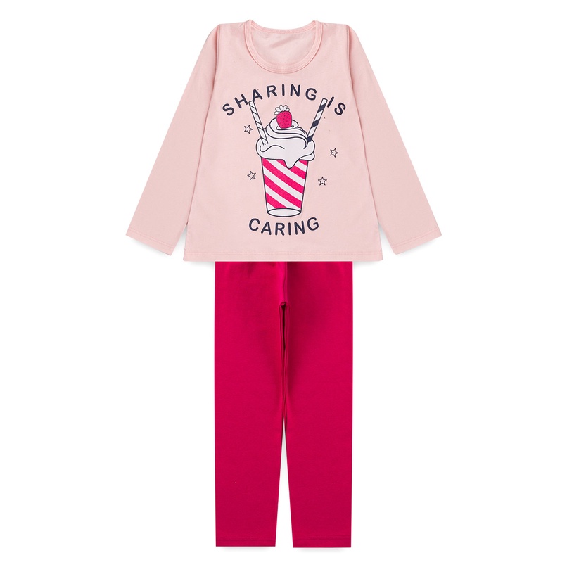 Conjunto Infantil Meia Estação Manga Longa Feminino Tamnho 1,2 E 3  L38