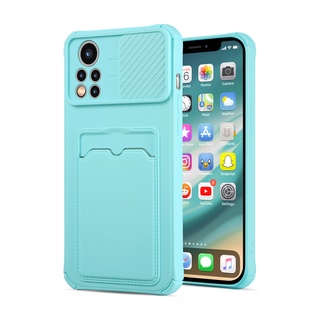 Casing Infinix HOT 11S NFC 10 Play 10S 9 10 11 Card Slot protective Case shockproof soft camera lens slide Cover