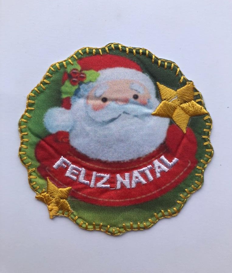 Aplique Patch Tecido Termocolante Feliz Natal