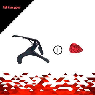 CAPOTRASTE STAGE ABS SPECIAL PARA VIOLAO VIOLA GUITARRA - PRETO PROFISSIONAL C/1 Palheta - VLBKPL