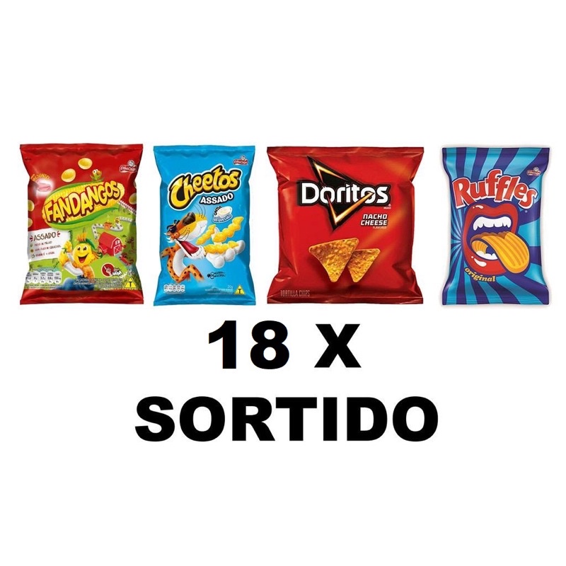 Kit 18uni de Salgadinho Elma Chips Batata 22g 20g