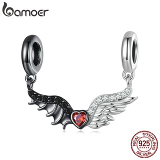 Bamoer Pingente Demônio E Anjo Conta Pendurada Para Pulseira DIY Colar Acessórios Moda Joias