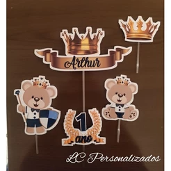 Topo Topper De Bolo Principe Urso
