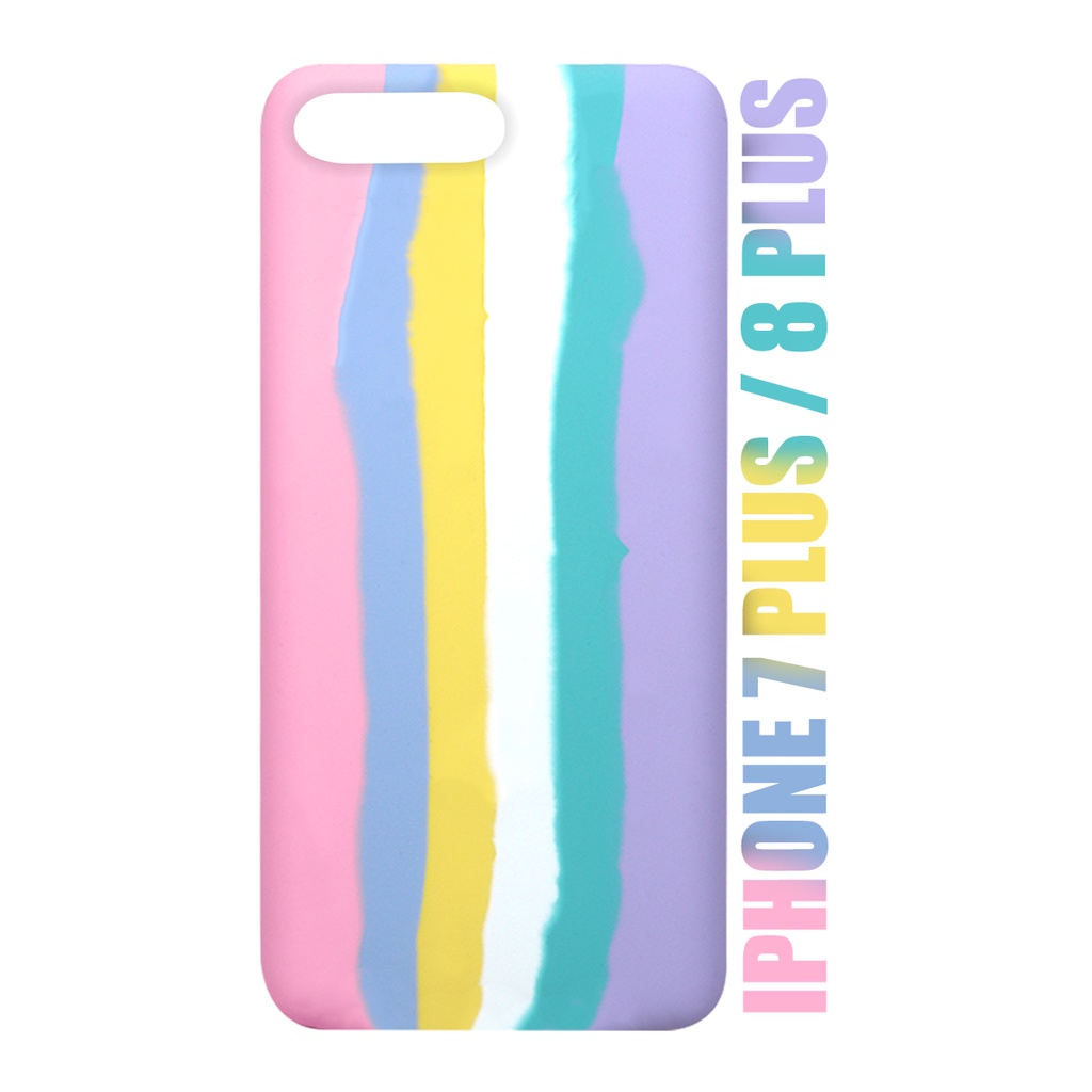 Case Capinha case aveludada Arco Iris Candy LGBT Algodão Doce Compatível iPhone 7 8 plus tela 5.5