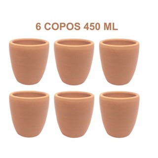 6 Copos de Barro Cerâmica Água Fresca Decoração em Oferta na Shopee