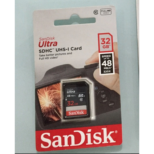 Cartão Sandisk Sdhc Ultra 48mb/s Classe 10 32gb Sd  Lacrado