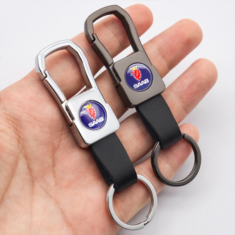 Chaveiro Para Carro Metal Couro Personalidade Moda Pingente Saab scania Emblema 93 9-3 900 9000 Aero X 9-5 7X Acessórios