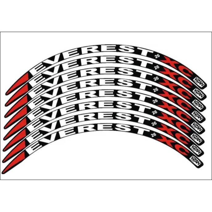Kit 8 adesivos grandes 17mm x 460cm para Rodas Bike MTB Vzan EVEREST XC 26 /29