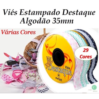 Viés Estampado Destaque Largo 35mm Peripan Artigo 9200 - 10 METROS em Oferta na Shopee