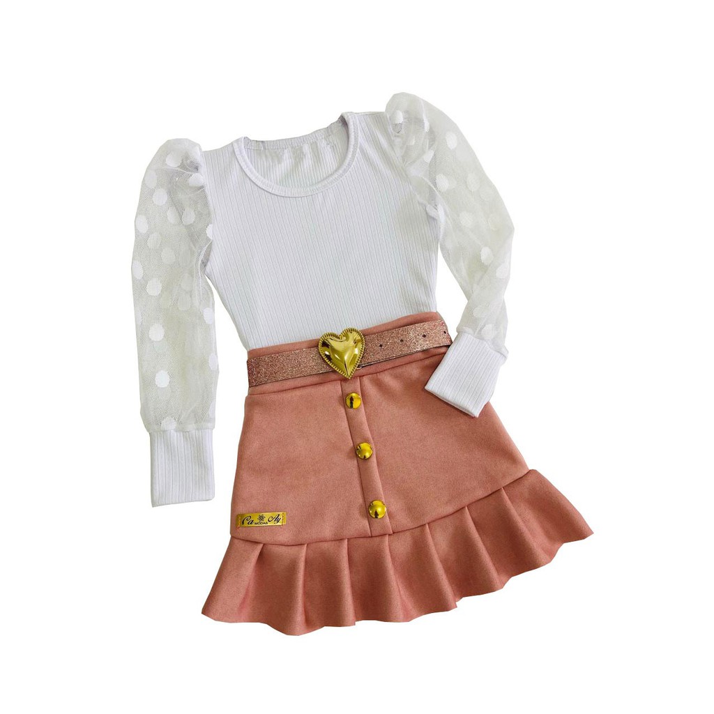 Conjuntinho Infantil Mini Blogueirinha Moda Meninas Luxo em Oferta na Shopee