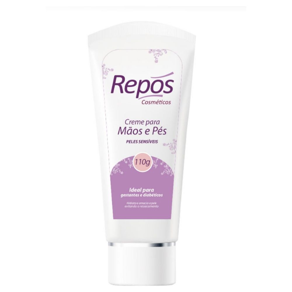Creme Peles Sensiveis Repos Mãos e Pés, Ideal P/ Gestantes E Diabéticos 110g Repós - Pele Delicada em Oferta na Shopee