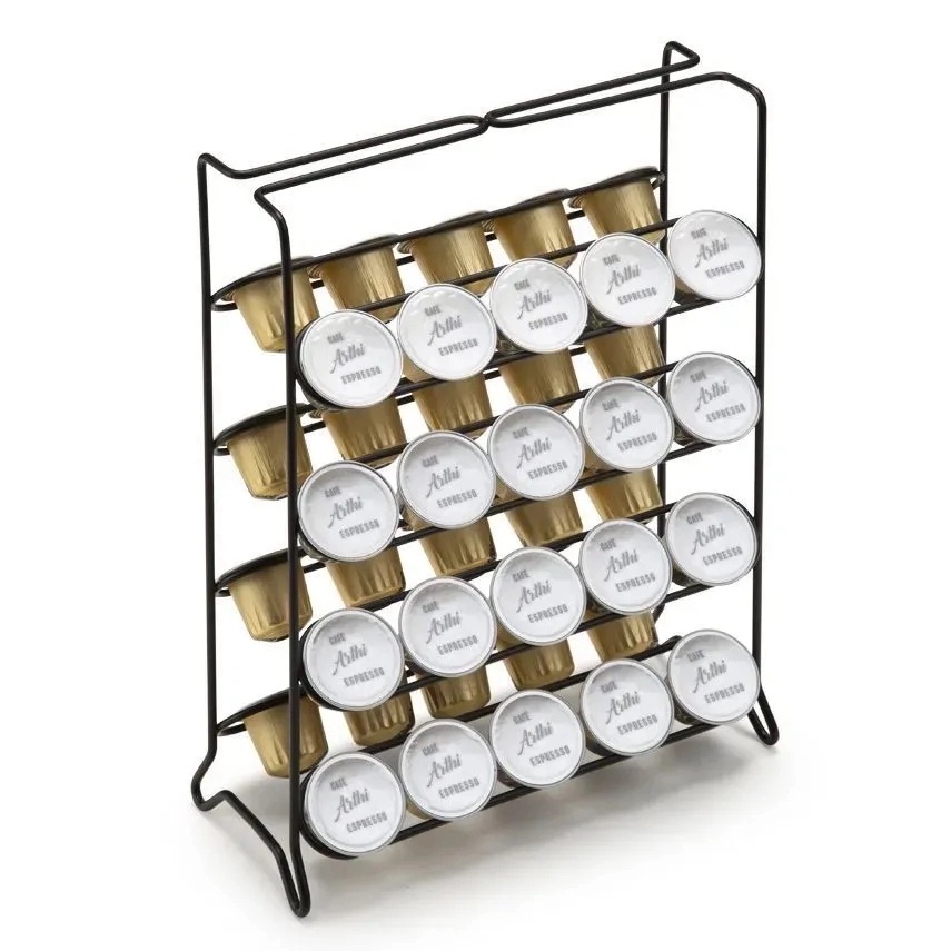 Suporte Em Aço Porta Cápsulas De Café Nespresso Linha Black Arthi