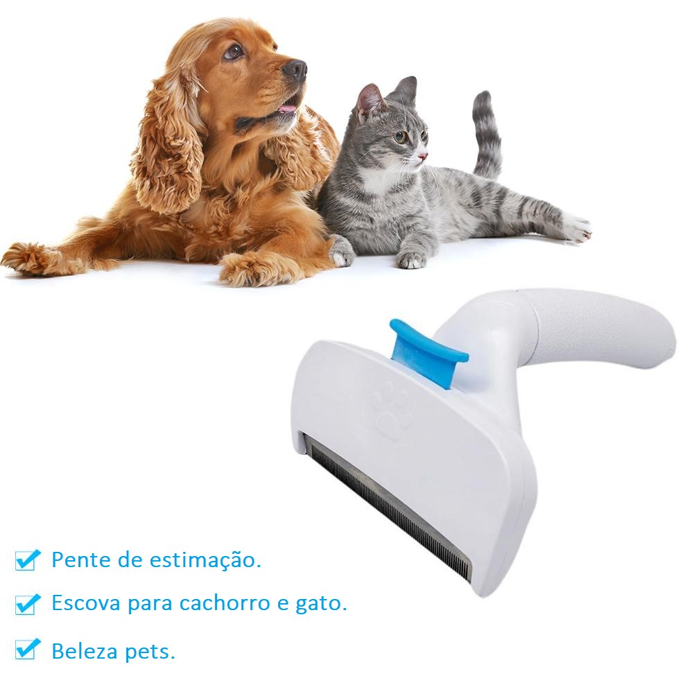 Pente Higiênico Removedor de Pelos Nós Para Pets Cachorro ou Gato | Shopee  Brasil