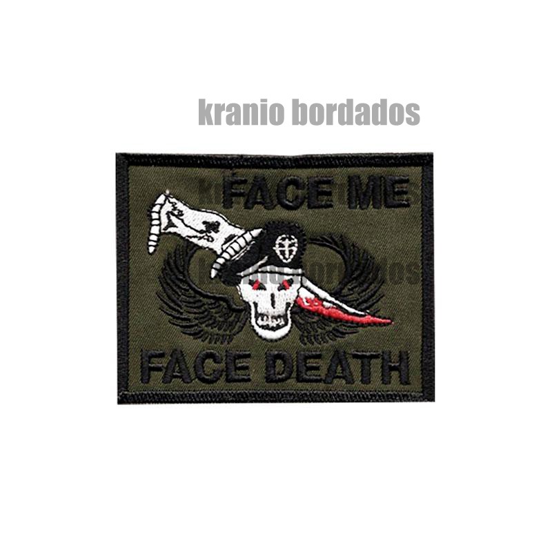 FACE ME FACE DEATH AIRSOFT PAINTBALL PATCH BORDADO ENVIO IMEDIATO