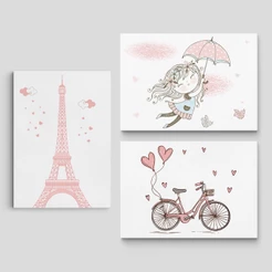 Kit Quadro Decorativo Decoração Quarto de Menina Infantil