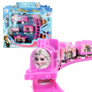 Divertido Princesa Congelada Boneco Trem Elétrico Conjunto Crianças Bebê Menino Menina Brinquedo Aniversário um presente de aniversário