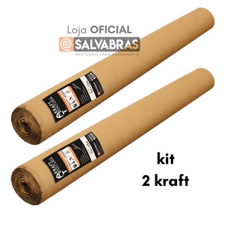 Kit 2 Kraft 25m Anti Respingo Salvabras Proteção de Pintura Bobina Papel
